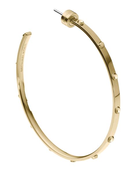 michael kors astor large studded hoop earrings